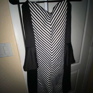 Black and white mini dress